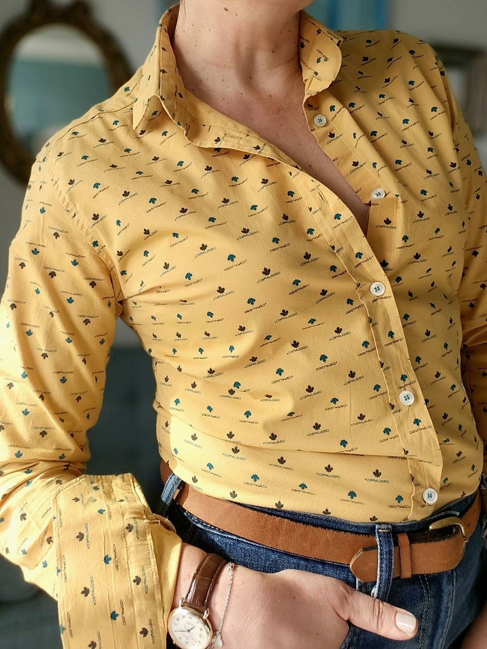 DSQUARED2 Yellow Cotton Shirt